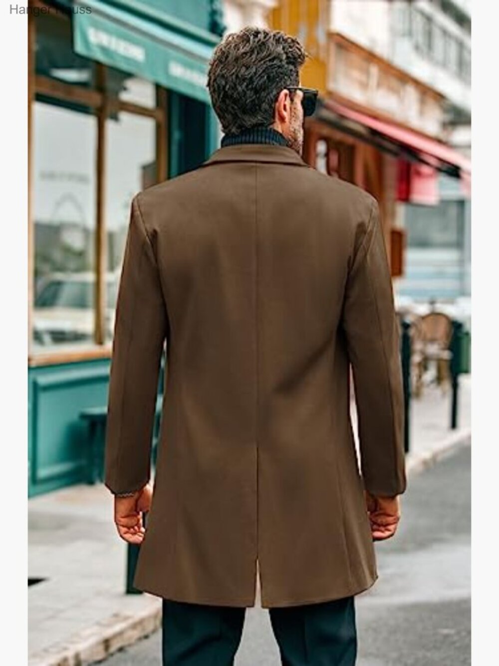 Slim Fit Mid Long Trench Coat Peacoat Business Overcoat - Picture 3 of 7